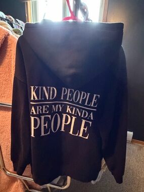 Black Graphic Hoodie "Kind People Are My Kinda People"